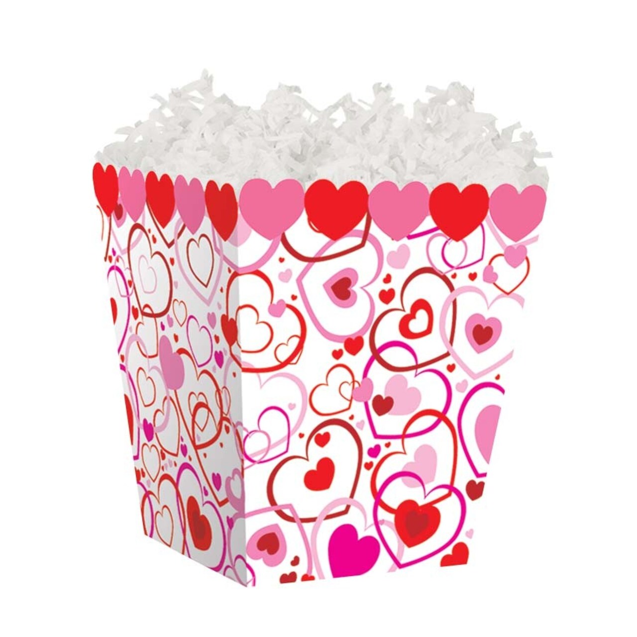 Pack/6: Hearts Big & Small Sweet Treat Boxes - 4 x 4 x 4-1/2"